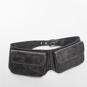 MNG Double pocket leather fanny pack